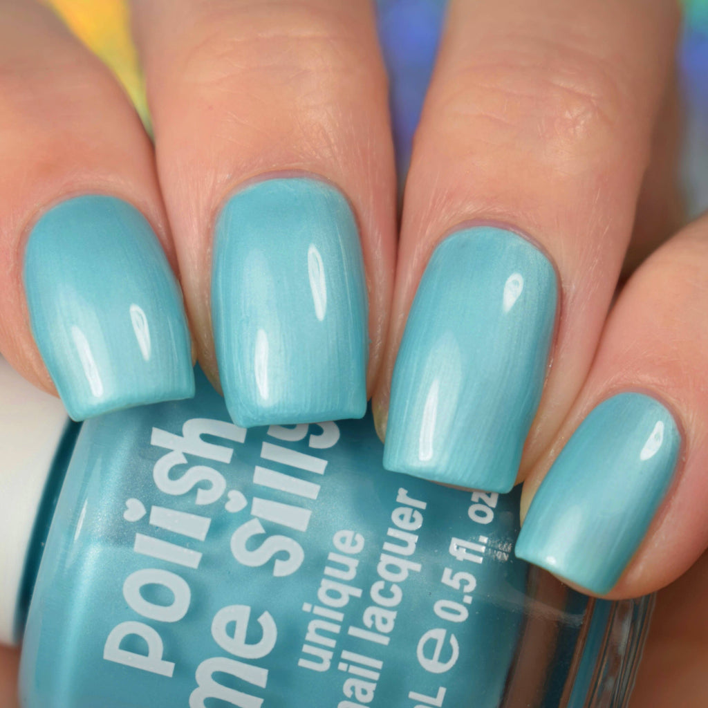 Dreamy Satin Sky Blue Nail Polish - Solid Creme Lacquer