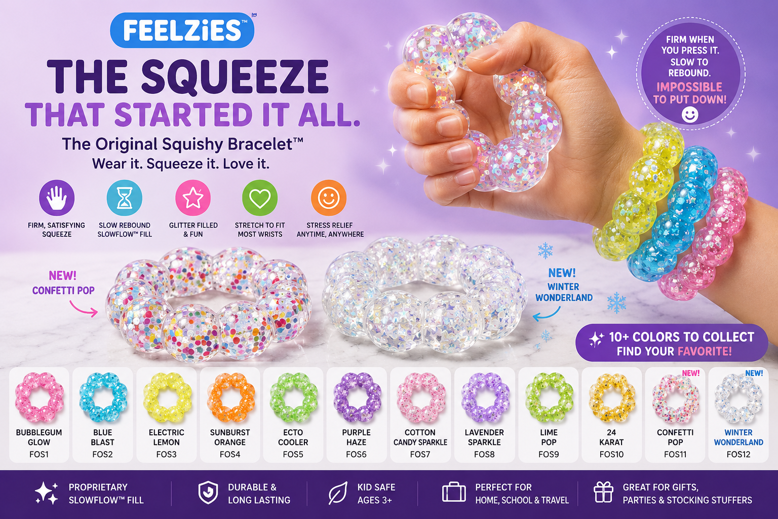 Feelzies Original Sensory Squishy Bracelet Customer Pick