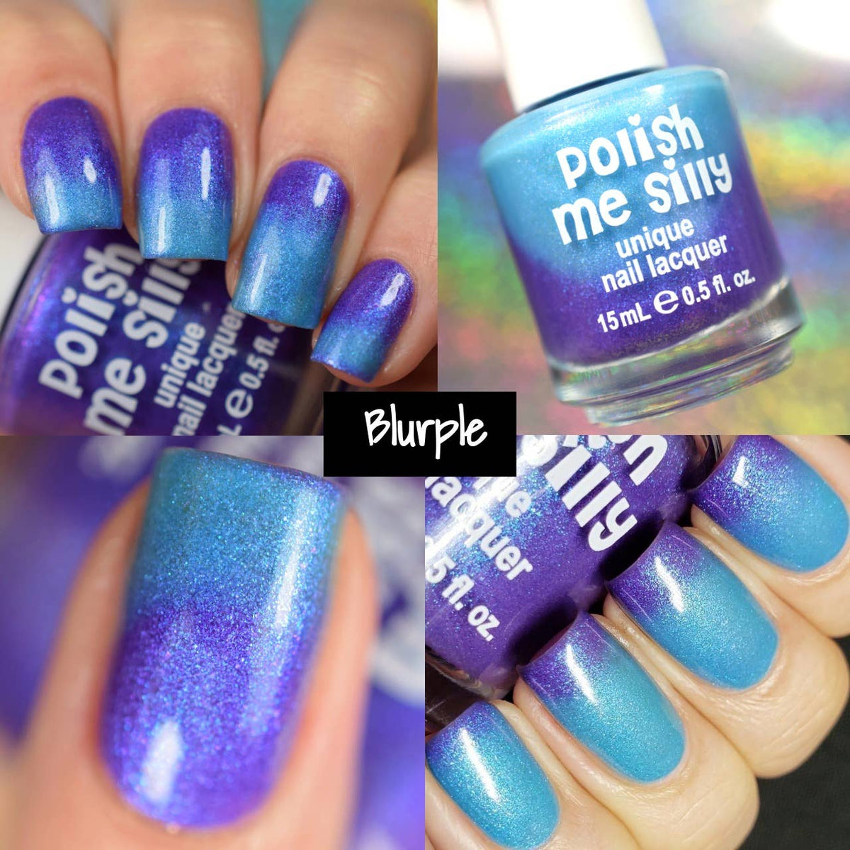 Blurple Thermal Color Changing Nail Polish - Blue to Purple Shimmer