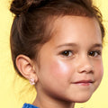 Pink Kitty Cutie Stud Earrings for Kids