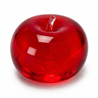 Red squishy apple sensory fidget toy with stem and glossy surface