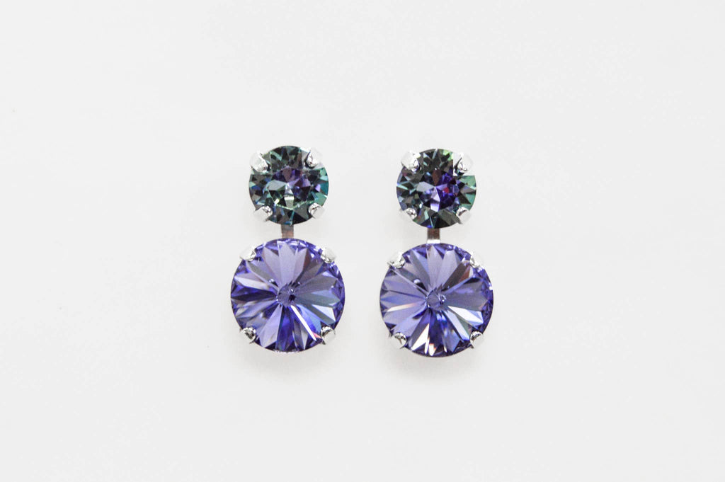 Lavender Haze Swarovski Crystal Stacked Earrings