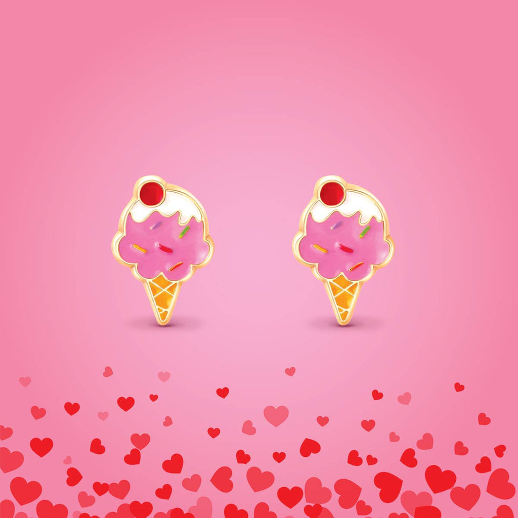 Ice Cream Dream Cutie Stud Earrings for Kids