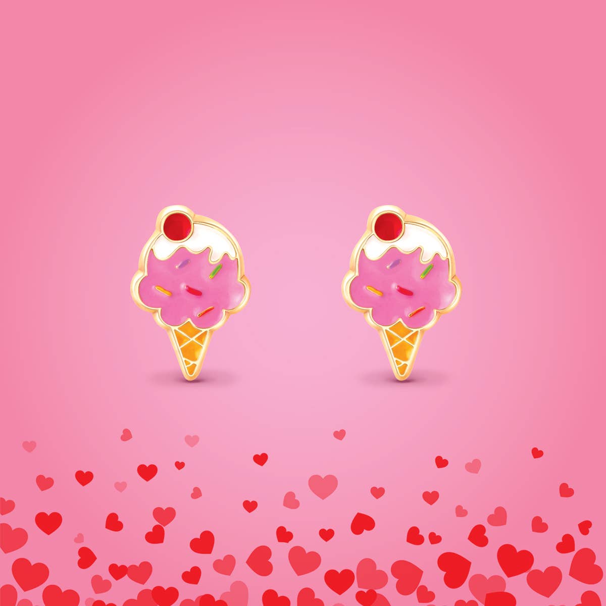 Ice Cream Dream Cutie Stud Earrings for Kids