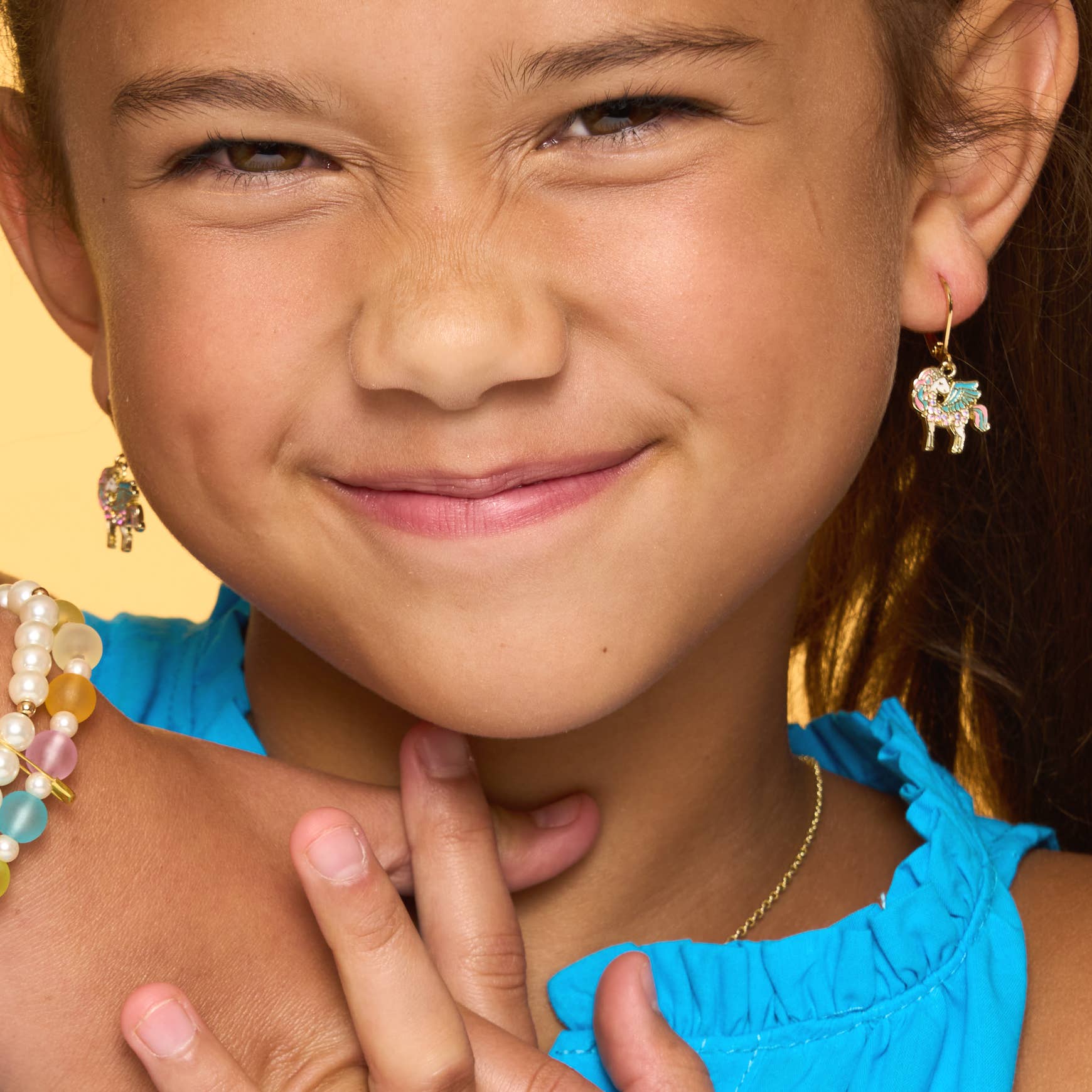 Unicorn Magic Crystal Leverback Dangle Earrings for Kids