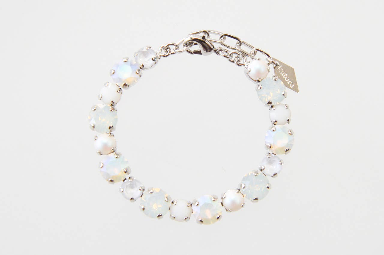 Sea Kissed Opal Pearl Matte Iridescent Swarovski Crystal Bracelet