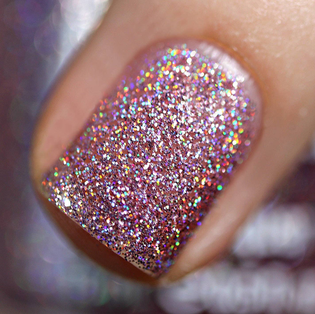 Show Off Rainbow Sparkle Nail Polish - Pink Holographic Glitter Topper