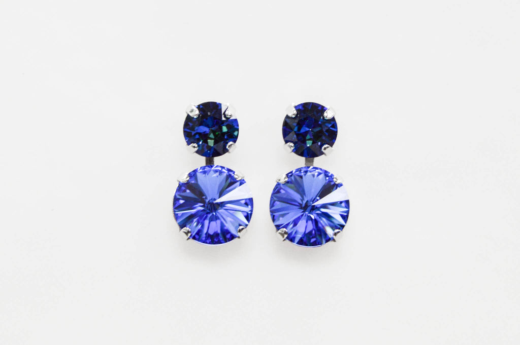 Summer Blues Stacked Swarovski Crystal Earrings