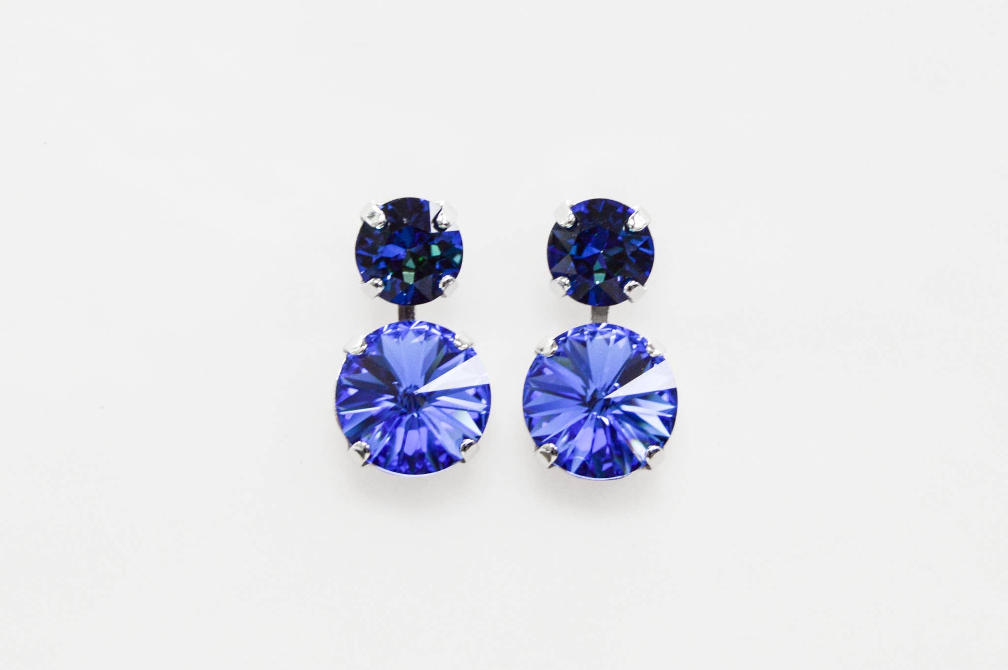 Summer Blues Stacked Swarovski Crystal Earrings