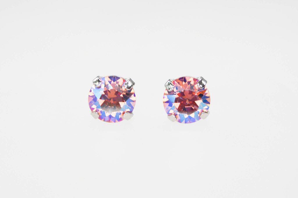 Light Rose Shimmer Swarovski Crystal Stud Earrings