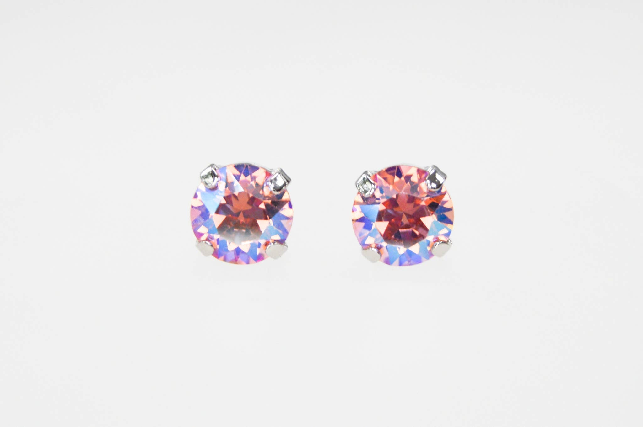 Light Rose Shimmer Swarovski Crystal Stud Earrings
