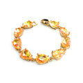 Solid Color Glass Crystal Teardrop Linked Chain Bracelet