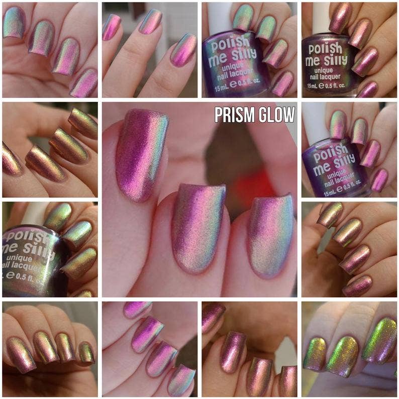 Prism Glow Multichrome Nail Polish - Aurora Rainbow Color-Shifting Shimmer