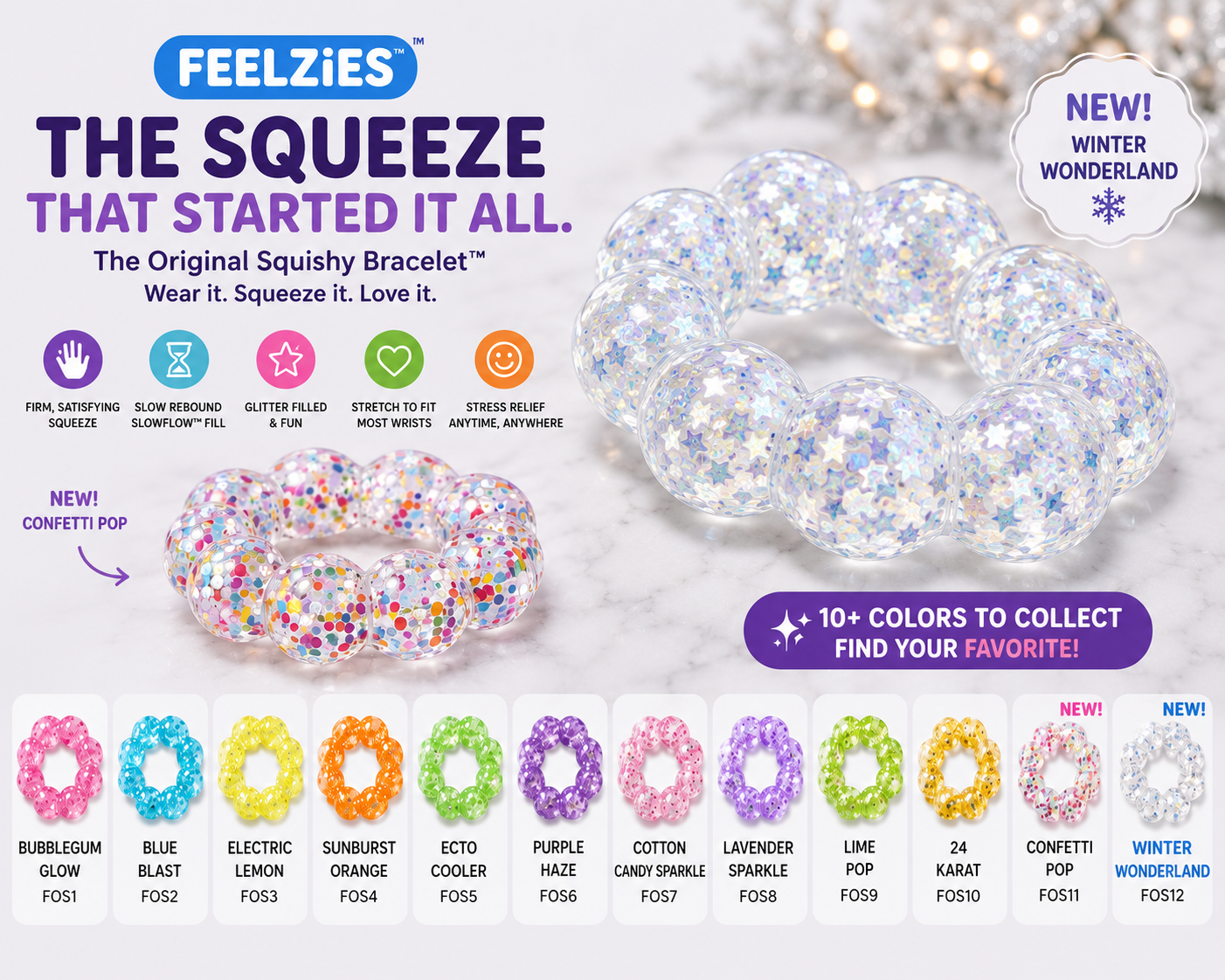 Feelzies Original Sensory Squishy Bracelet Customer Pick