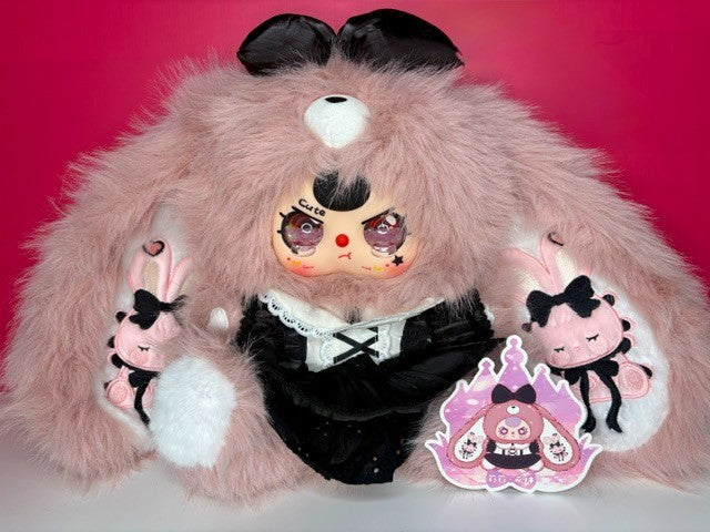 Baby Three BB3 Lily Rabbit Town V5 400% Pink & Black Bunny Plush New