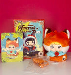 Nommi Fairytale Town plush blind box character with orange fox fur and red rose neck scarf