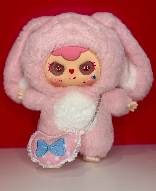 Sweet Cloud Hug V1 600% Pink Bunny Collectible Plush Heart Chain Purse New