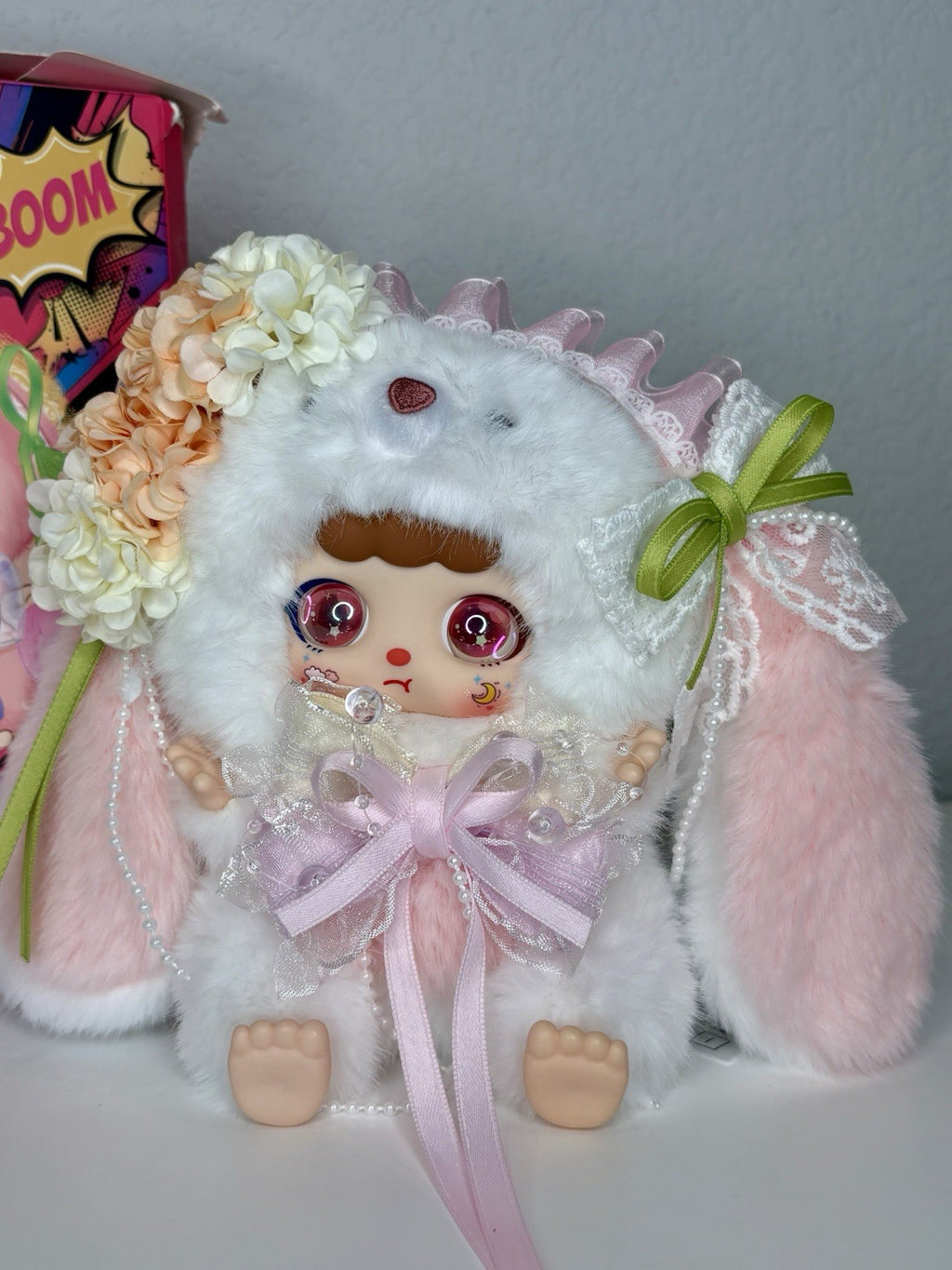 NEW Kebidou Tiny Nai Fu Creamy Bunny Designer Pendants- Cotton Sleepy Midnight