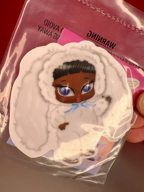 Bratziez Iconz Seriez Sasha White Bunny Plush Keychain New