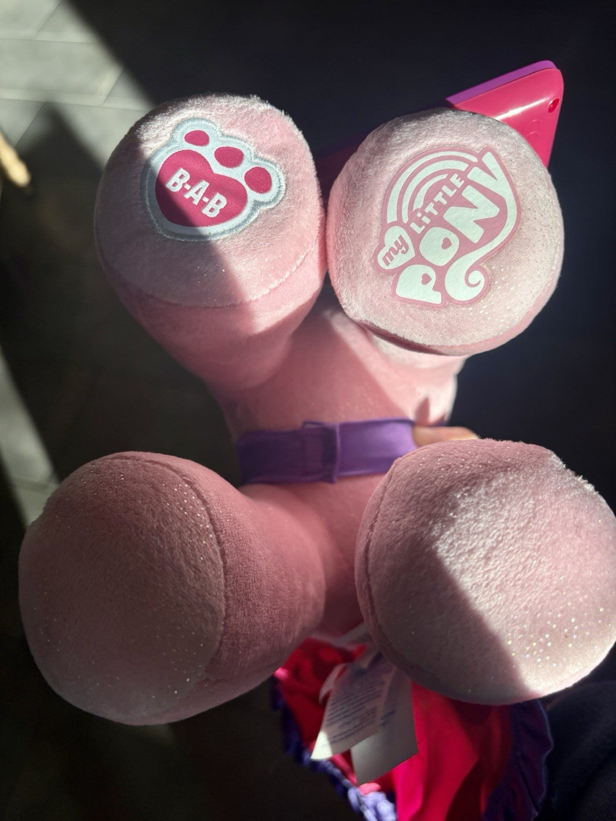 Build A Bear My Little Pony 16” Pinkie Pie Plush W Sparkles, Cape, Crown, Phone