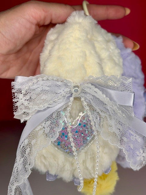 Zaza Soft Little Cloud Plush Bag Charm ~ Choice of 8 ~ Liquid Glitter Eyes NEW