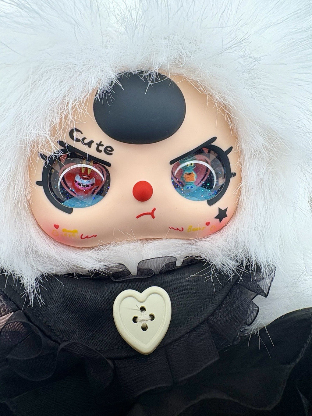 Baby Three Lily Rabbit Town V5 400% White & Black Bunny (Black Liquid 3D Eyes)