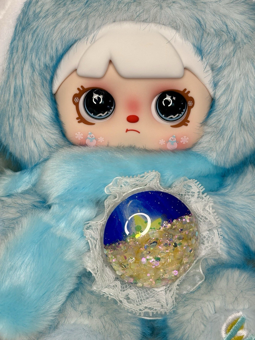 Mocici Sugar Heart Rabbit Warm Whisper Plush - Blue Bunny w Glitter Belly