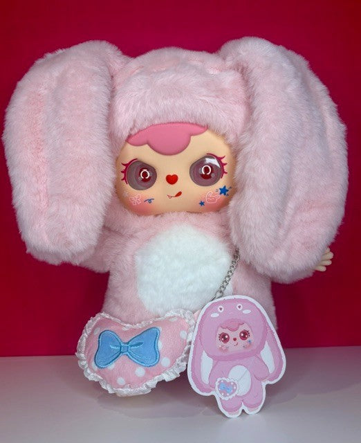 Sweet Cloud Hug V1 600% Pink Bunny Collectible Plush Heart Chain Purse New