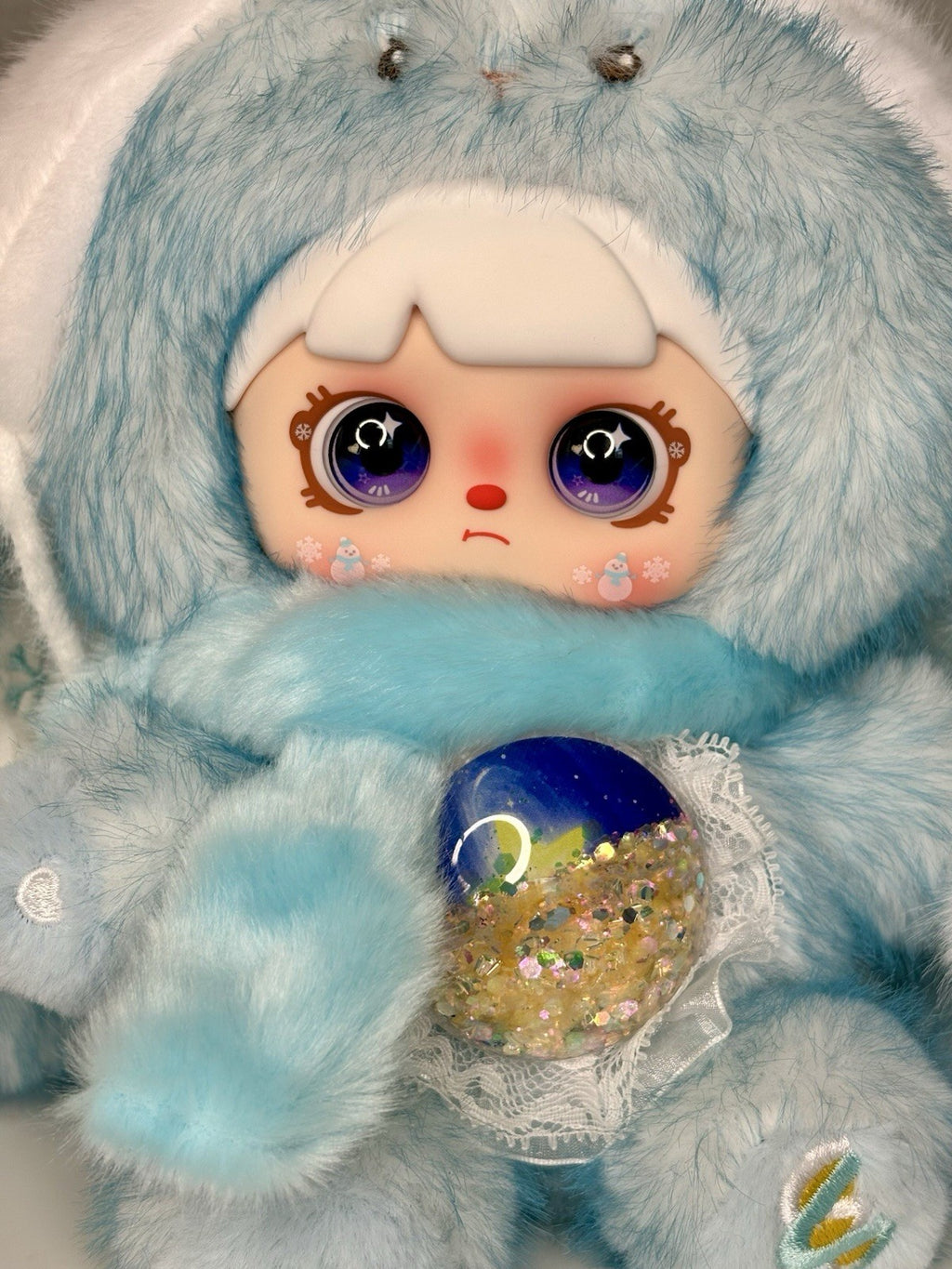 Mocici Sugar Heart Rabbit Warm Whisper Plush - Blue Bunny w Glitter Belly