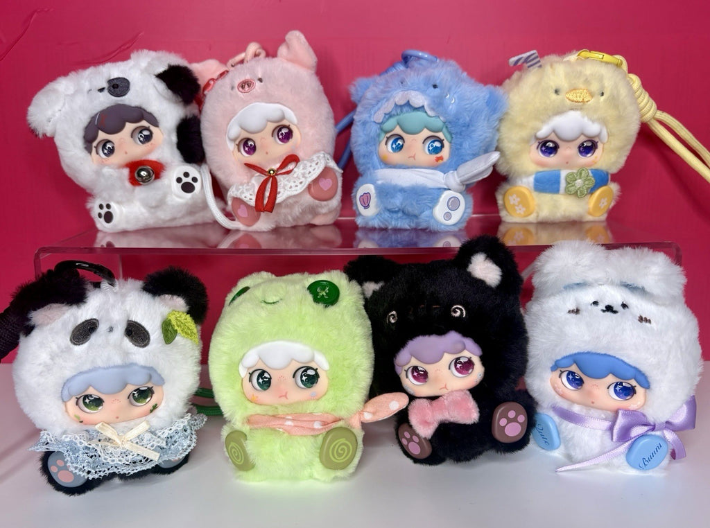 Kimipapa Animals Sitting in a Row Collectible Plush Pendant- Customer Pick!