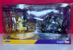 Morpeko character collectible figure in retail box, dual-tone pose with yellow outfit