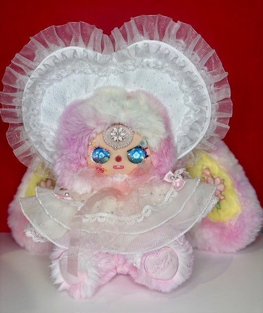 Baby Three Sun Blossom 400% Peach Blossom Sonata Custom Face Pink Bunny Plush