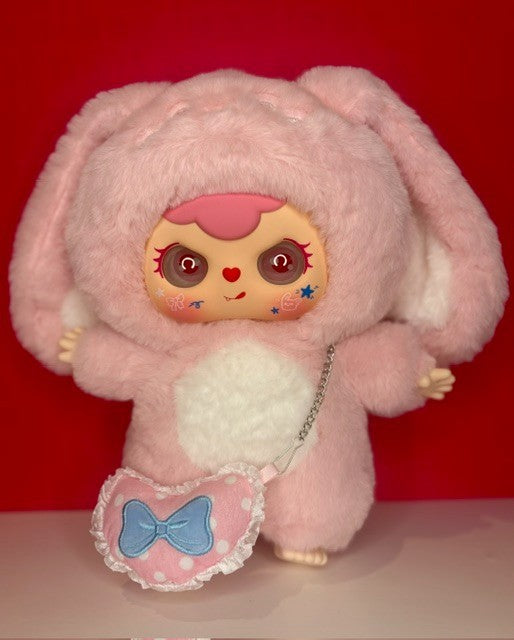 Sweet Cloud Hug V1 600% Pink Bunny Collectible Plush Heart Chain Purse New