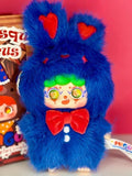 Migo Grotesque Circus Poker Blue Rabbit Plush ~ Designer Blind Box Pendant NEW