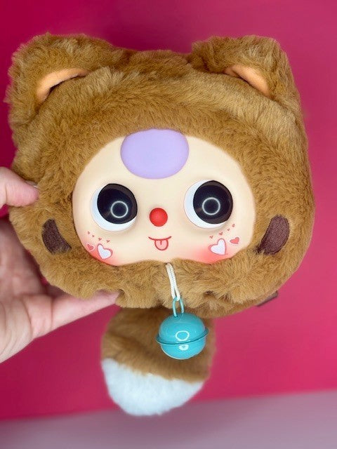 New Baby Three BB3 Fortune Cat AMERICAN SHORTHAIR Zipper Bag Confirmed Plush Toy