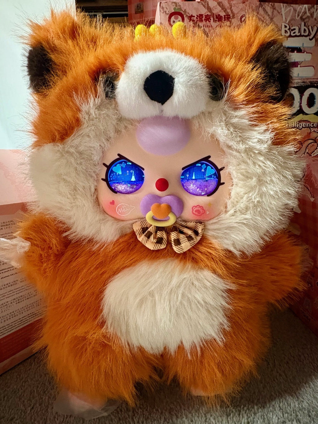 Baby Three BB3 AI 800% Interactive Talking WiFi Plush Fox Purple Liquid Eyes
