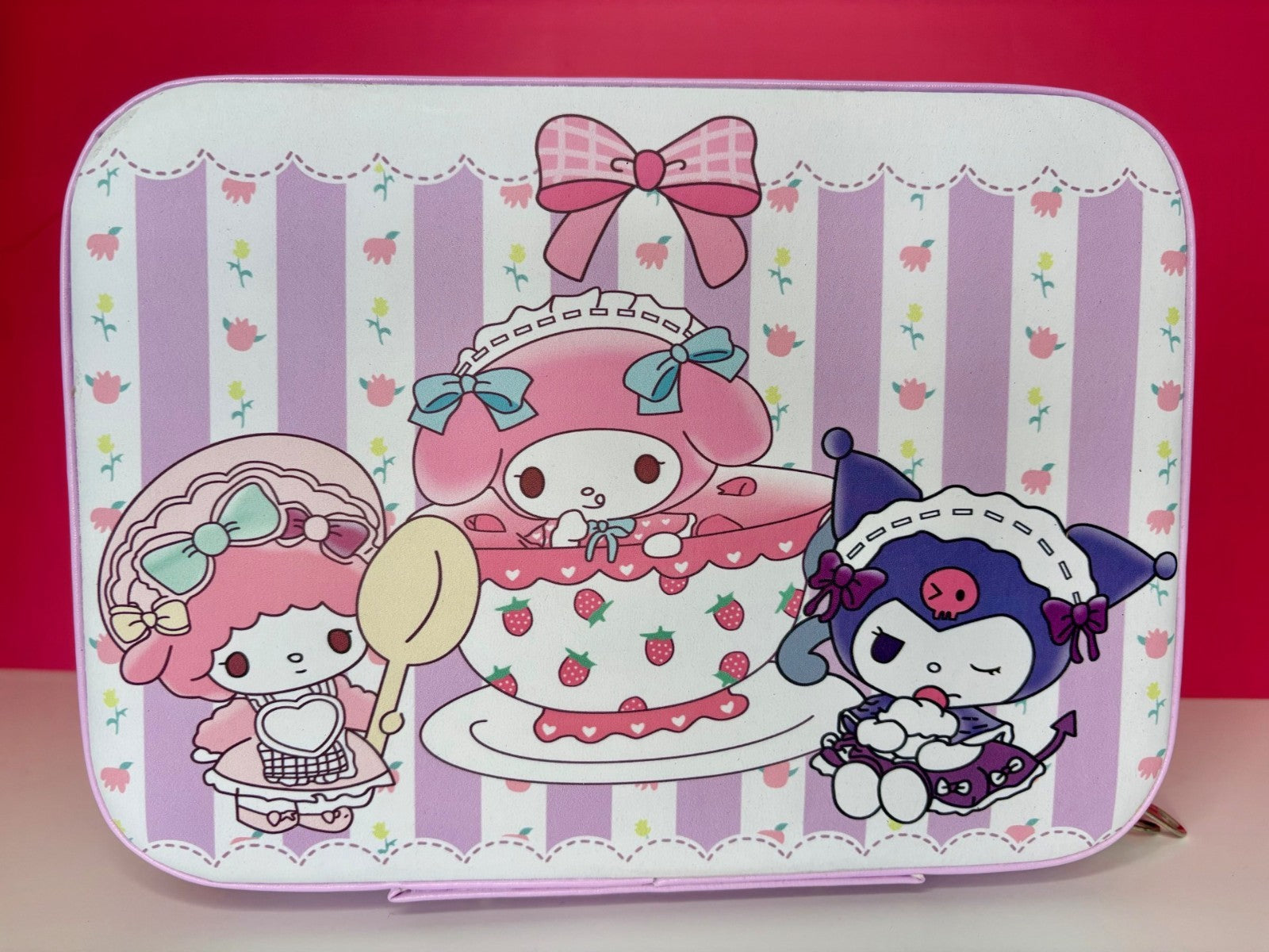 Sanrio My Melody Kuromi My Sweet Piano Hard Shell Makeup Case + Labubu NEW