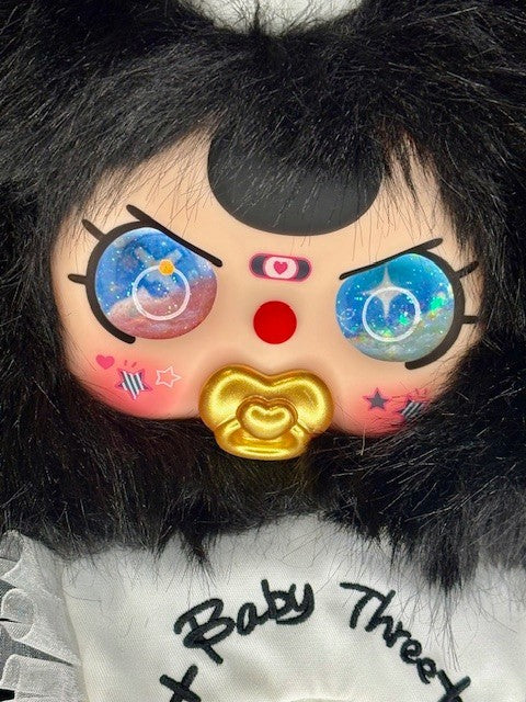 Baby Three Sugar Baby 400% V2 Hazelnut Dark Chocolate Custom Face Black Bunny