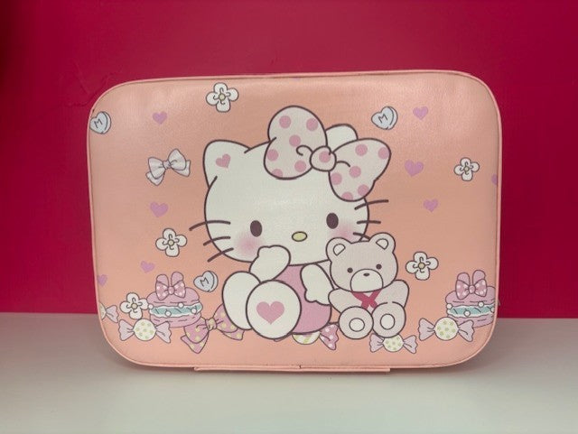 Sanrio Hello Kitty Hard Shell Makeup Case Travel Vanity + Free Labubu NEW
