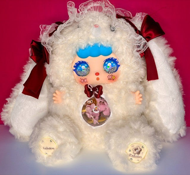 Kebidou 600% Nai Fu Bunny Sauce V2 Snow Velvet Dreamland Light Up Belly Plush