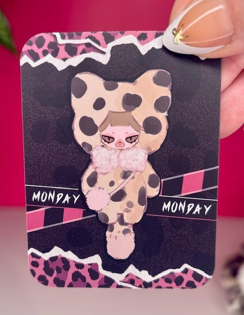 Piku The Week Plush Pendant Blind Box — Choice of 6 Days Y2K Leopard Charm