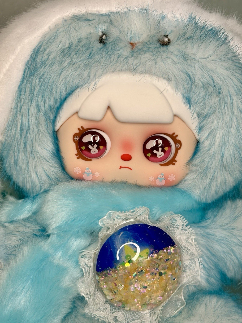 Mocici Sugar Heart Rabbit Warm Whisper Plush - Blue Bunny w Glitter Belly