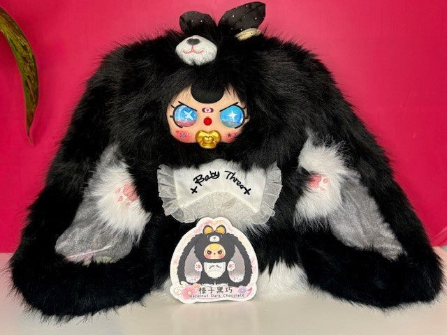 Baby Three Sugar Baby 400% V2 Hazelnut Dark Chocolate Custom Face Black Bunny