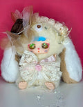 Kebidou Nai Fu Little Creamy Bunnies Warm Fluffy Floral Series Brown Bunny Plush