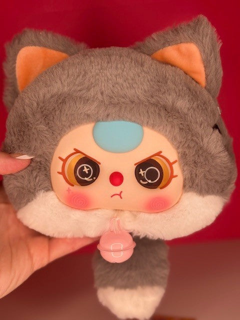 New Baby Three BB3 Fortune Cat AMERICAN SHORTHAIR Zipper Bag Confirmed Plush Toy