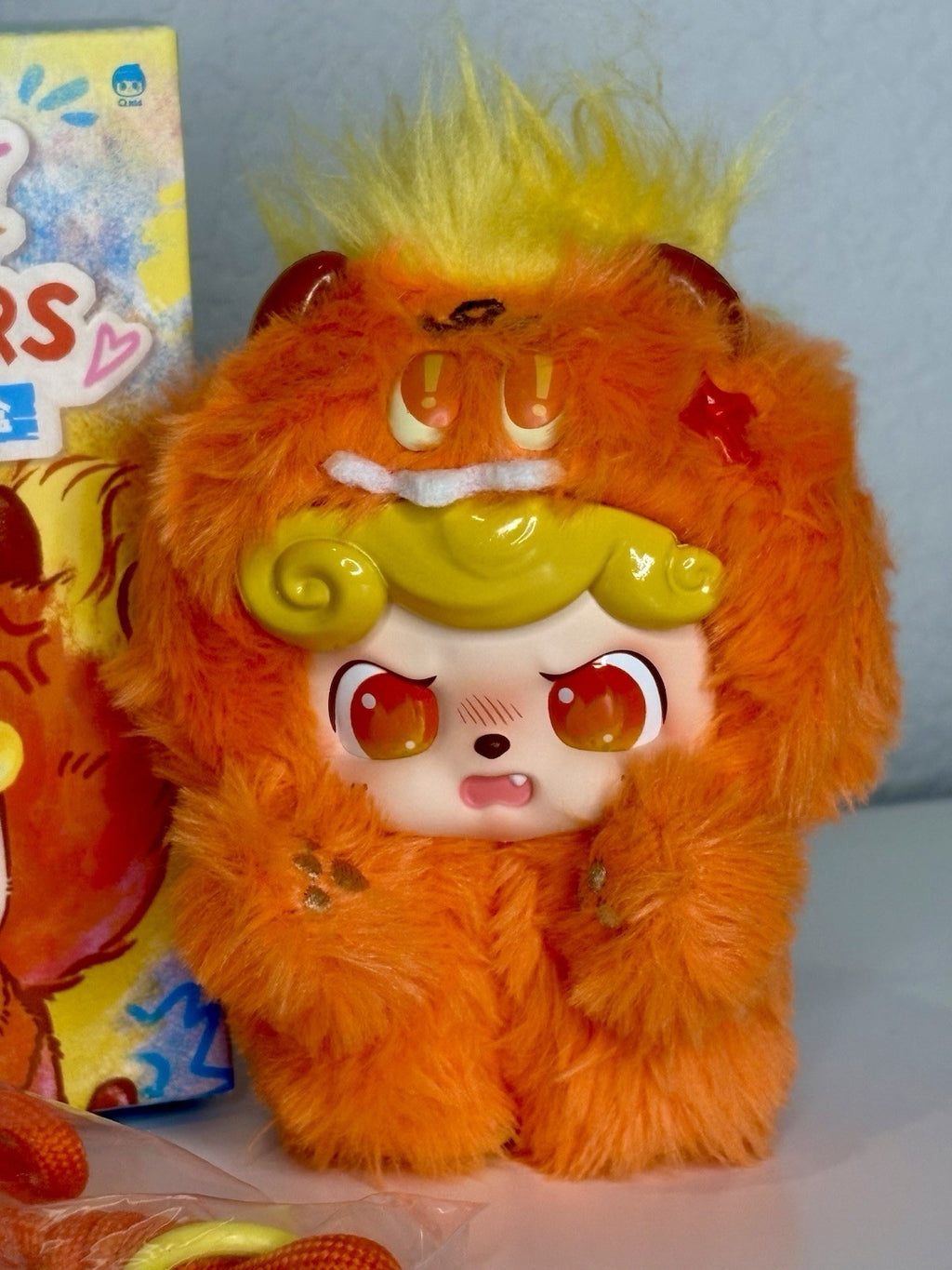 JOTOYS Emotional Hairy Monsters Series Anger Orange Blind Box Plush Pendant