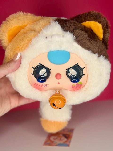 New Baby Three BB3 Fortune Cat AMERICAN SHORTHAIR Zipper Bag Confirmed Plush Toy