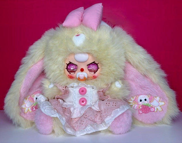 Baby Three BB3 Lily Rabbit Town V5 400% Pink & Yellow Bunny Plush New