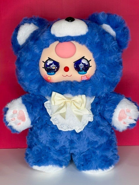 NEW Baby Three 400% V2 Plush Sweetheart Baby Custom Eyes Designer Toy- Blue Bear