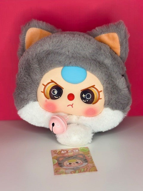 New Baby Three BB3 Fortune Cat AMERICAN SHORTHAIR Zipper Bag Confirmed Plush Toy
